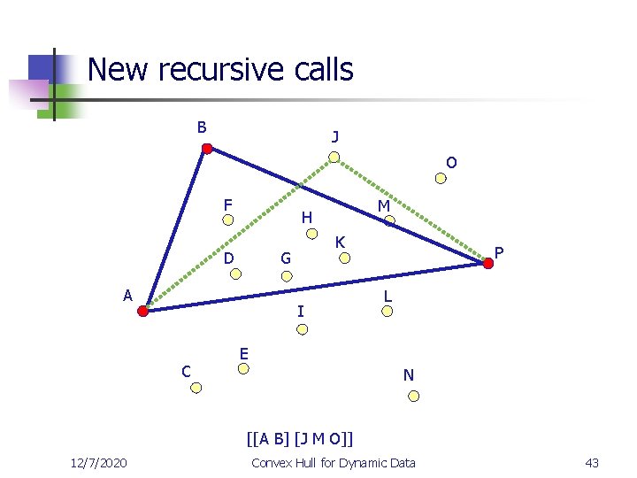 New recursive calls B J O F M H D K G A I