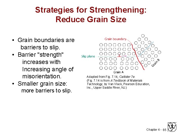 Strategies for Strengthening: Reduce Grain Size • Grain boundaries are barriers to slip. •