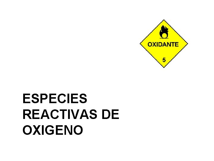 ESPECIES REACTIVAS DE OXIGENO 