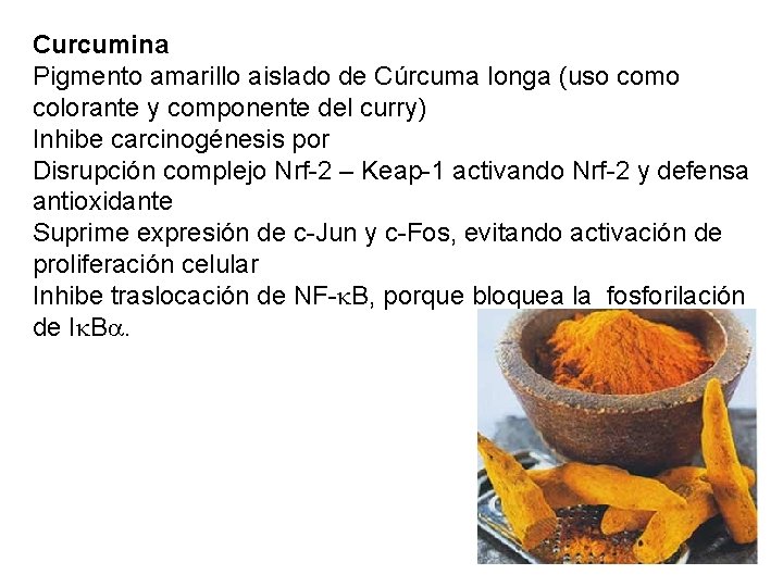 Curcumina Pigmento amarillo aislado de Cúrcuma longa (uso como colorante y componente del curry)