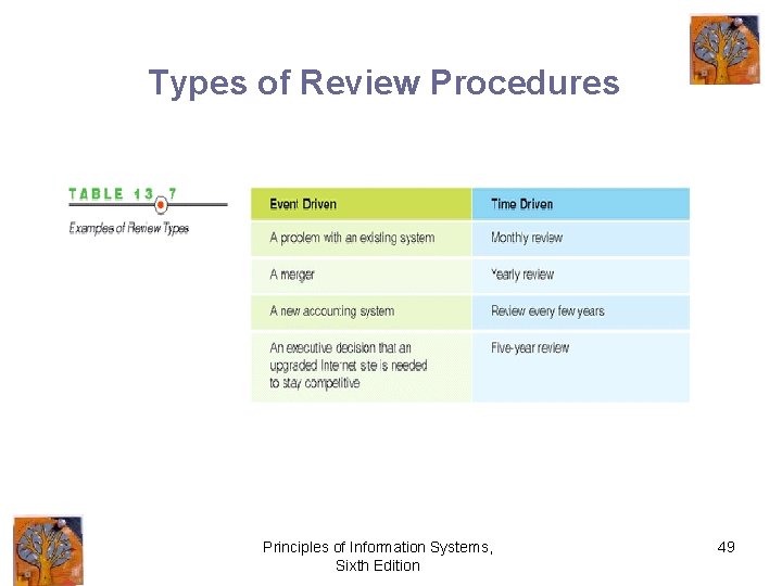 Types of Review Procedures Principles of Information Systems, Sixth Edition 49 