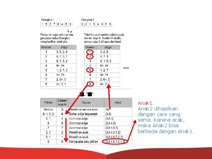 Anak 1. Anak 2 dihasilkan dengan cara yang sama. Karena acak, maka Anak 2
