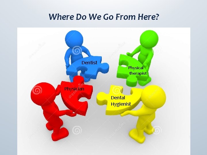 Where Do We Go From Here? Dentist Physical therapist Physician Dental Hygienist 