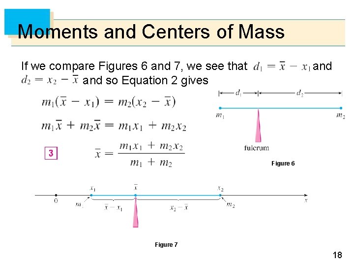 Moments and Centers of Mass If we compare Figures 6 and 7, we see