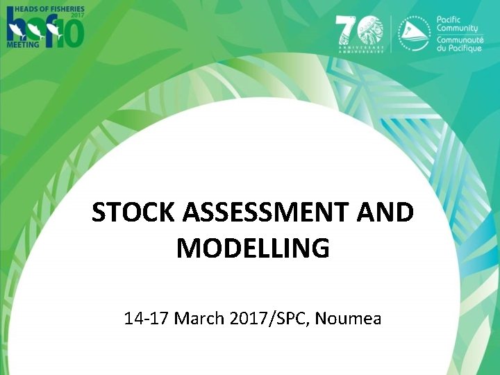 STOCK ASSESSMENT AND MODELLING 14 -17 March 2017/SPC, Noumea 