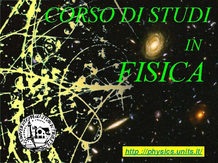 CORSO DI STUDI IN FISICA http : //physics. units. it/ 