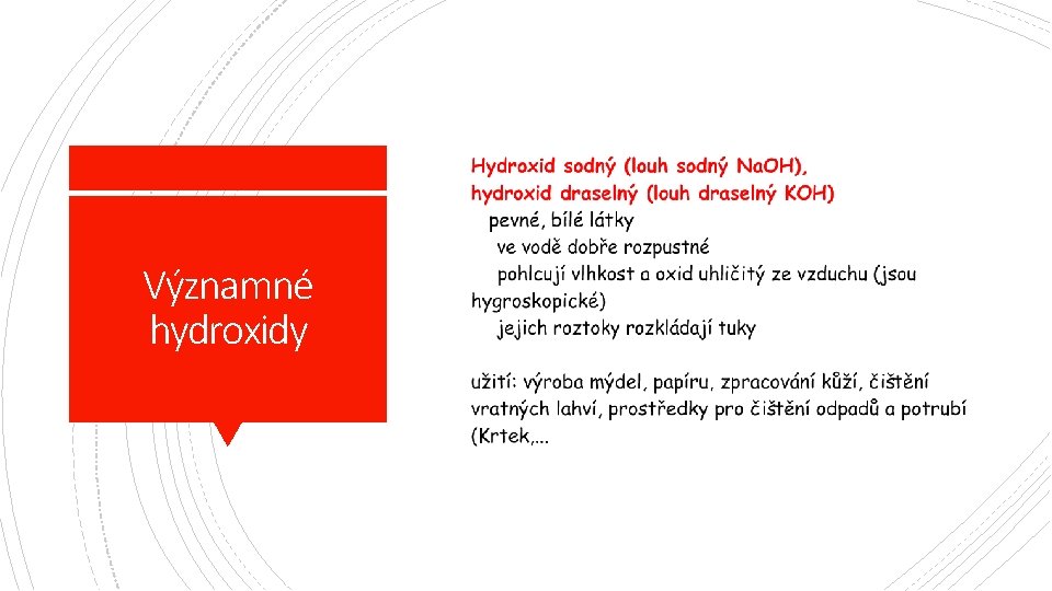 Významné hydroxidy 