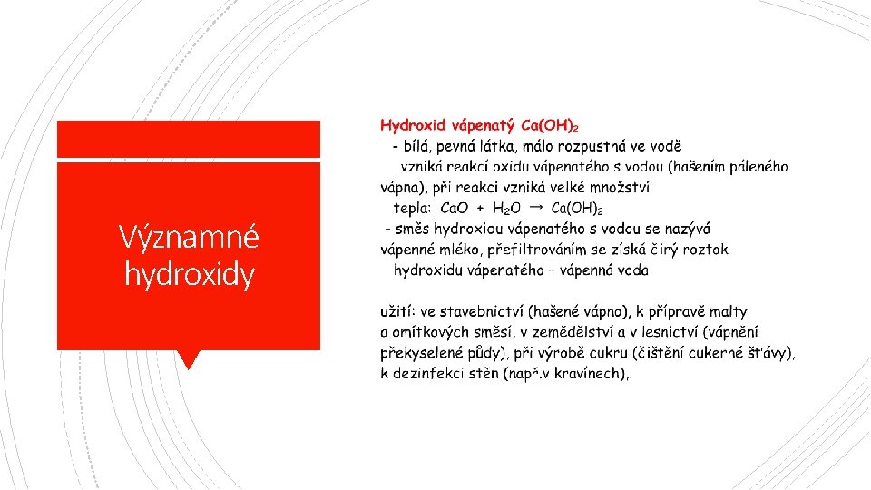 Významné hydroxidy 