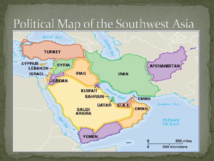 Political Map of the Southwest Asia 