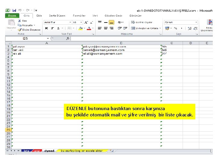 Otomatik mail verilmiş liste karşınıza çıkacak. Bu noktada yapmanız gereken en üst kısma yeni Otomatik mail verilmiş liste karşınıza çıkacak. Bu noktada yapmanız gereken en üst kısma yeni