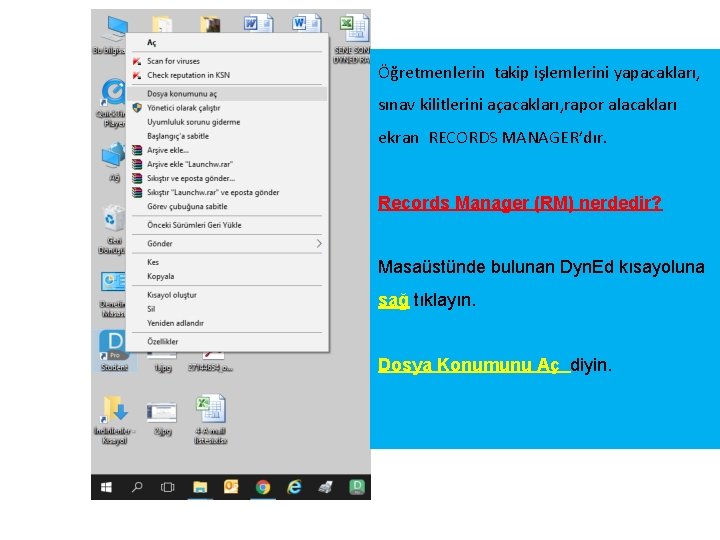 Öğretmenlerin takip işlemlerini yapacakları, sınav kilitlerini açacakları, rapor alacakları ekran RECORDS MANAGER’dır. Records Manager Öğretmenlerin takip işlemlerini yapacakları, sınav kilitlerini açacakları, rapor alacakları ekran RECORDS MANAGER’dır. Records Manager