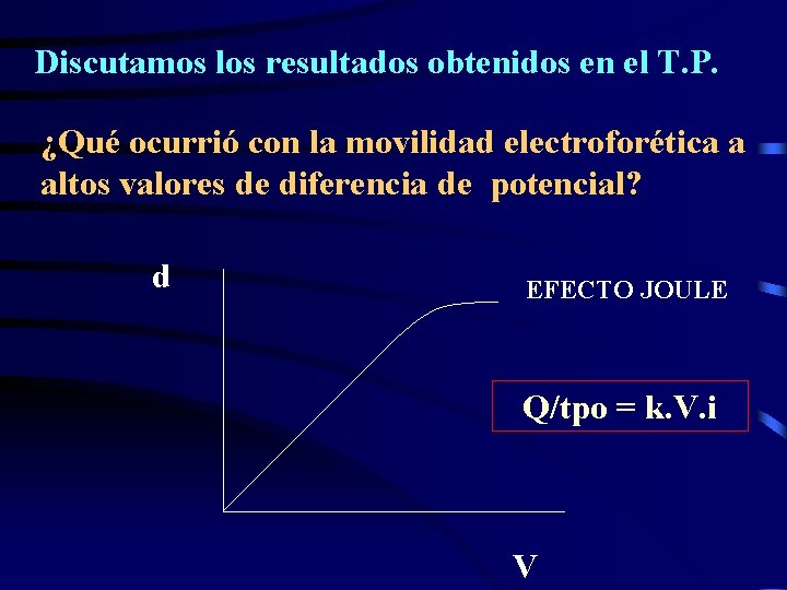 Discutamos los resultados obtenidos en el T. P. ¿Qué ocurrió con la movilidad electroforética