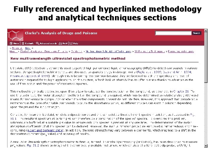 Fully referenced and hyperlinked methodology and analytical techniques sections 