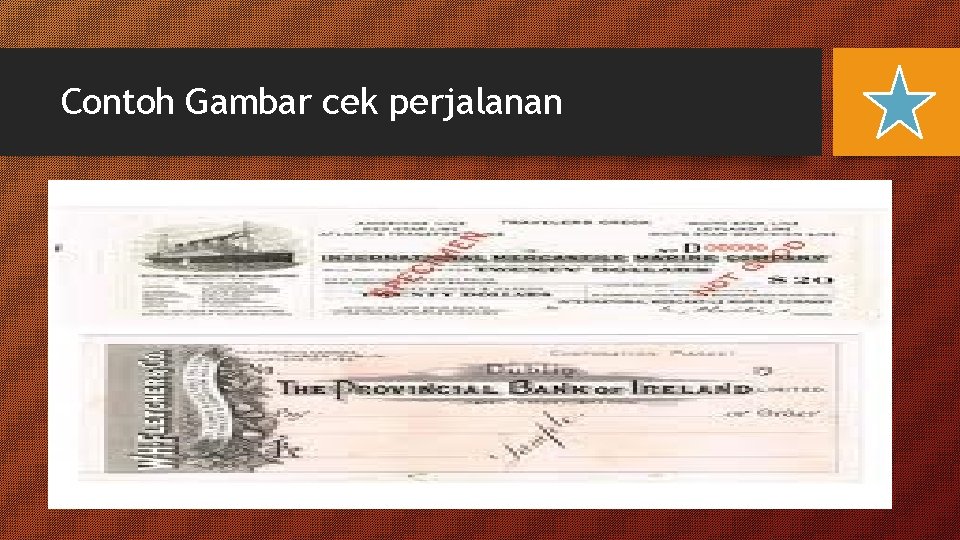 Contoh Gambar cek perjalanan 