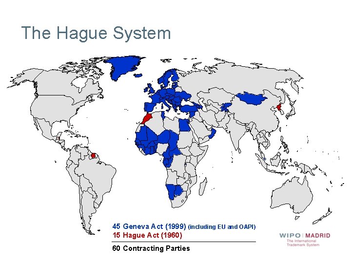The Hague System 45 Geneva Act (1999) (including EU and OAPI) 15 Hague Act