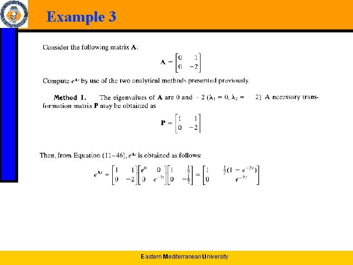 Example 3 Eastern Mediterranean University 