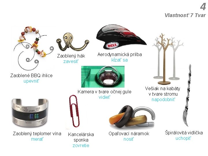 4 Vlastnosť 7 Tvar Zaoblený hák zavesiť Aerodynamická prilba kĺzať sa Zaoblené BBQ ihlice