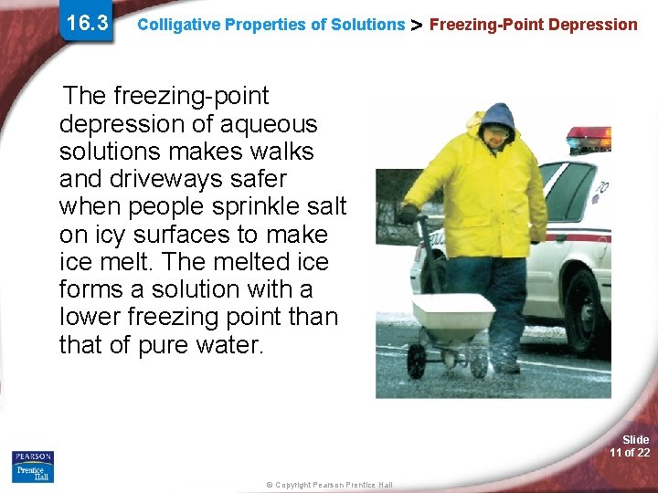 16. 3 Colligative Properties of Solutions > Freezing-Point Depression The freezing-point depression of aqueous 16. 3 Colligative Properties of Solutions > Freezing-Point Depression The freezing-point depression of aqueous