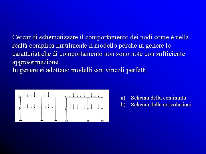 Cercar di schematizzare il comportamento dei nodi come è nella realtà complica inutilmente il