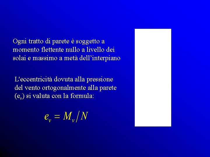 Ogni tratto di parete è soggetto a momento flettente nullo a livello dei solai