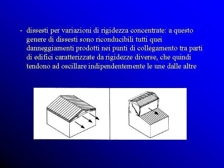 - dissesti per variazioni di rigidezza concentrate: a questo genere di dissesti sono riconducibili