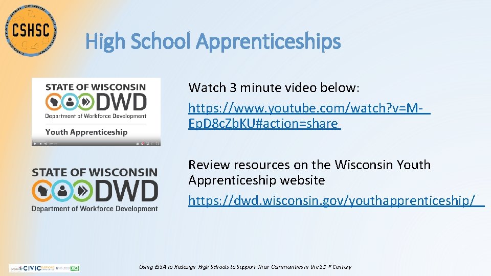 High School Apprenticeships Watch 3 minute video below: https: //www. youtube. com/watch? v=MEp. D