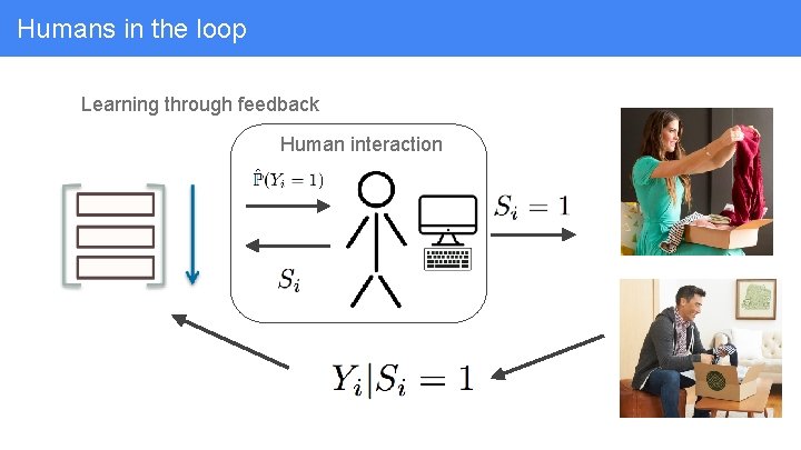 Humans in the loop Learning through feedback Human interaction 