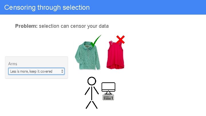 Censoring through selection Problem: selection can censor your data 