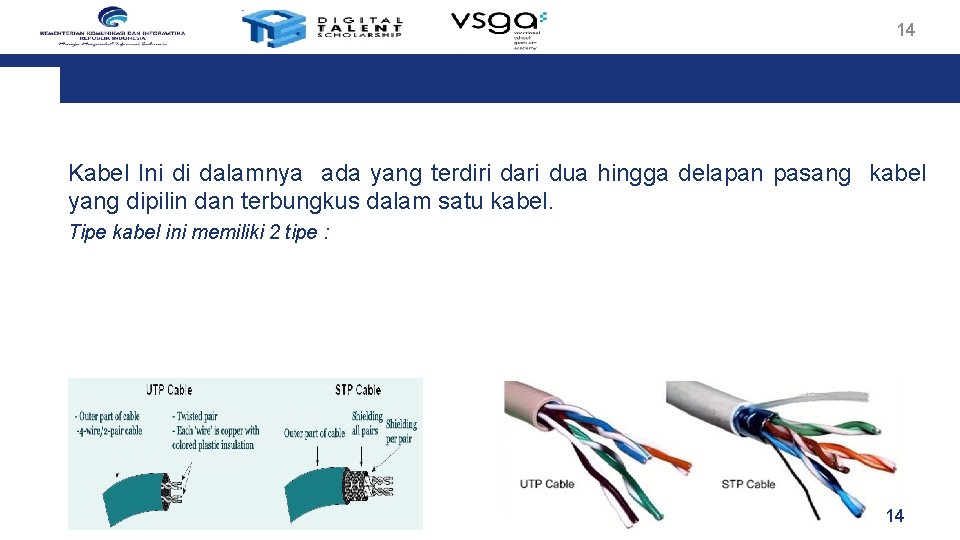14 Kabel Ini di dalamnya ada yang terdiri dari dua hingga delapan pasang kabel