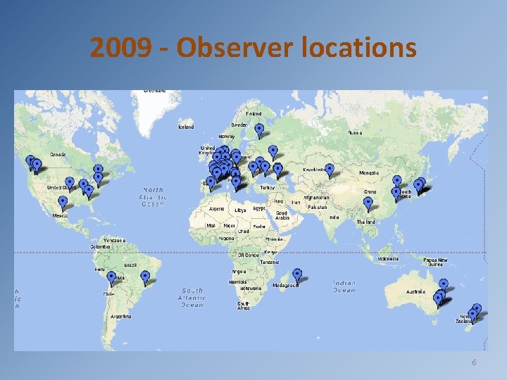 2009 - Observer locations 6 
