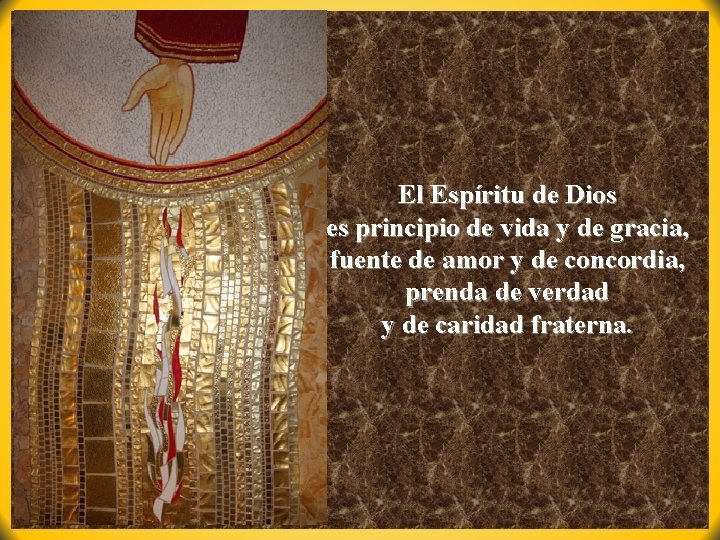El Espíritu de Dios es principio de vida y de gracia, fuente de amor