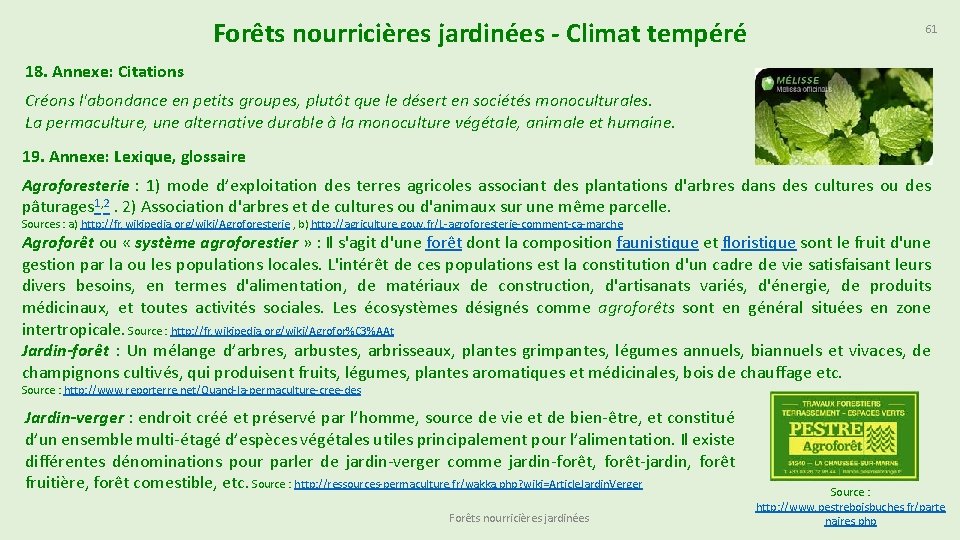 Forêts nourricières jardinées - Climat tempéré 61 18. Annexe: Citations Créons l'abondance en petits