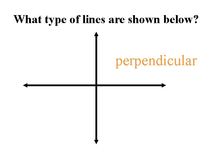 What type of lines are shown below? perpendicular 