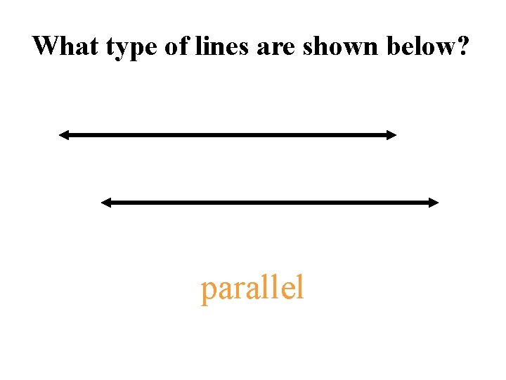 What type of lines are shown below? parallel 