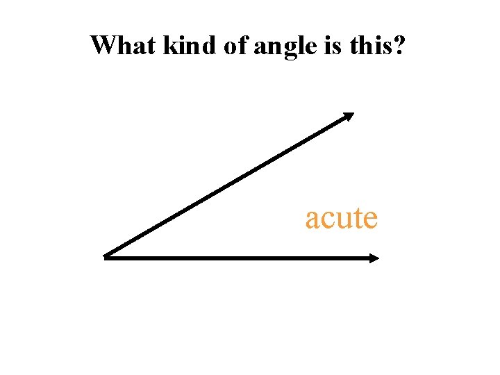 What kind of angle is this? acute 