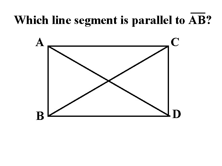 Which line segment is parallel to AB? A C B D 