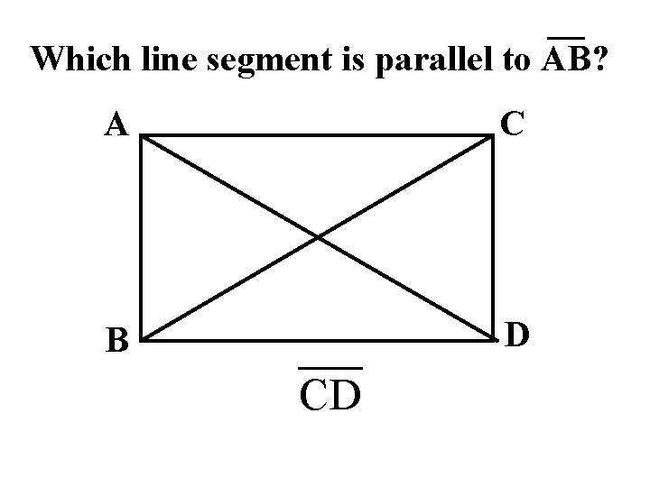 Which line segment is parallel to AB? A C B D CD 