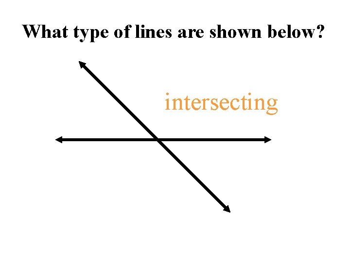 What type of lines are shown below? intersecting 