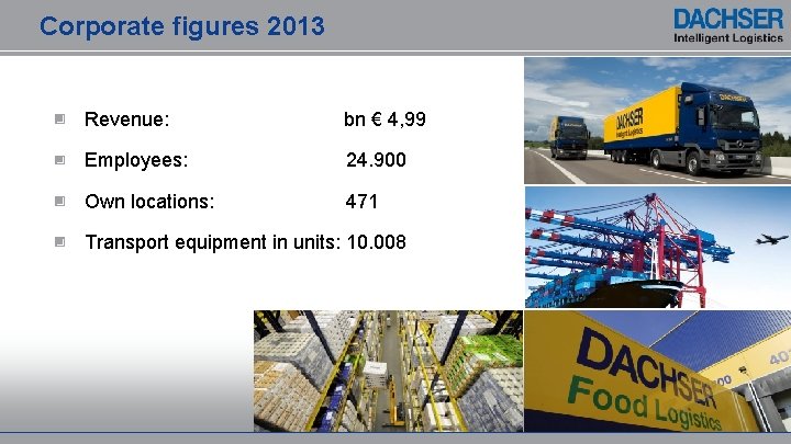 Corporate figures 2013 Revenue: bn € 4, 99 Employees: 24. 900 Own locations: 471