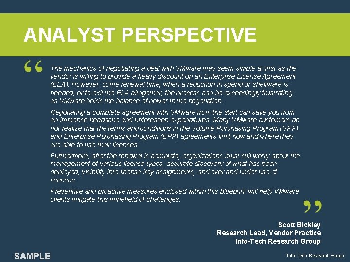 ANALYST PERSPECTIVE The mechanics of negotiating a deal with VMware may seem simple at ANALYST PERSPECTIVE The mechanics of negotiating a deal with VMware may seem simple at