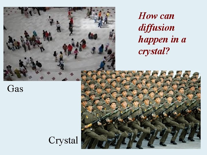 How can diffusion happen in a crystal? Gas Crystal 