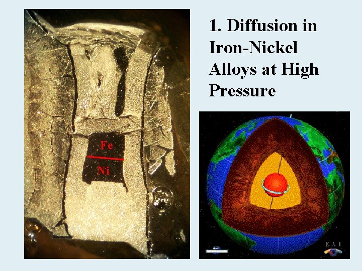 1. Diffusion in Iron-Nickel Alloys at High Pressure Fe Ni 