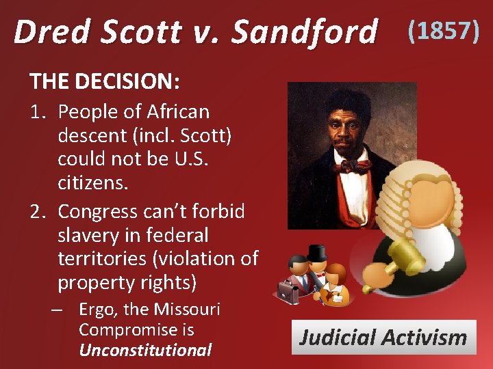 Dred Scott v. Sandford (1857) THE DECISION: 1. People of African descent (incl. Scott)