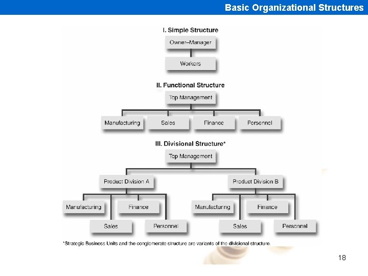 Basic Organizational Structures 18 