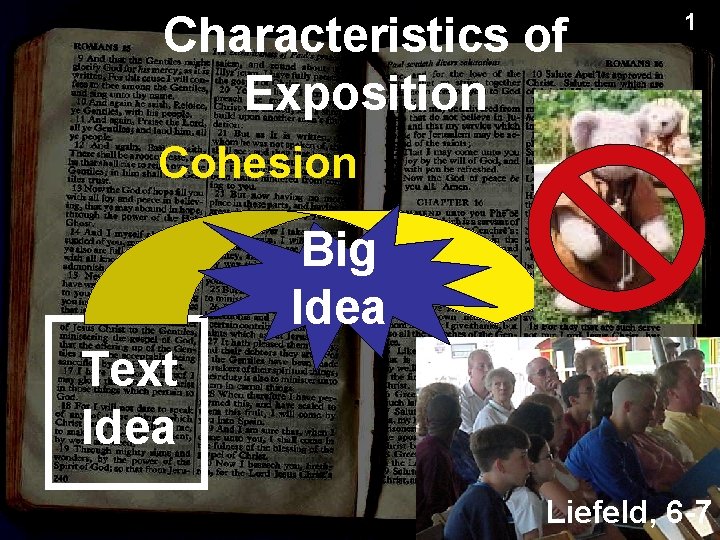 Characteristics of Exposition 1 Cohesion Big Idea Text Idea Liefeld, 6 -7 