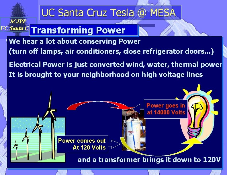 SCIPP UC Santa Cruz Tesla @ MESA Transforming Power We hear a lot about