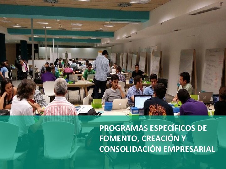 PROGRAMAS ESPECÍFICOS DE FOMENTO, CREACIÓN Y CONSOLIDACIÓN EMPRESARIAL 