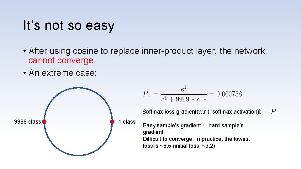 It’s not so easy • After using cosine to replace inner-product layer, the network