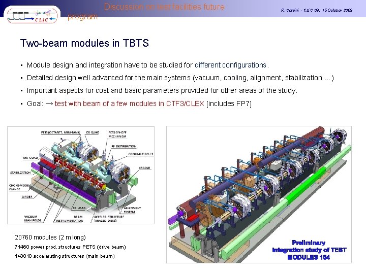 Discussion on test facilities future program R. Corsini - CLIC 09, 15 October 2009