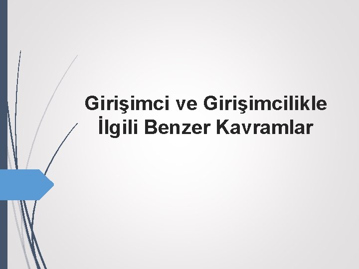 Girişimci ve Girişimcilikle İlgili Benzer Kavramlar 